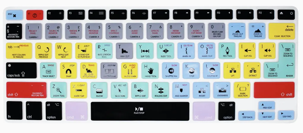 Silicone Shortcut Keyboard for Video Editing