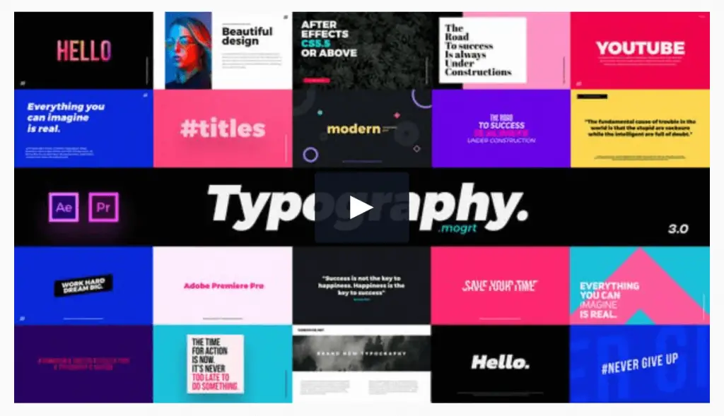 Creative typography template in Premiere Pro