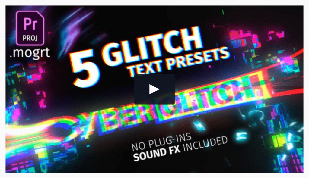 Glitch Text Presets Premiere Pro