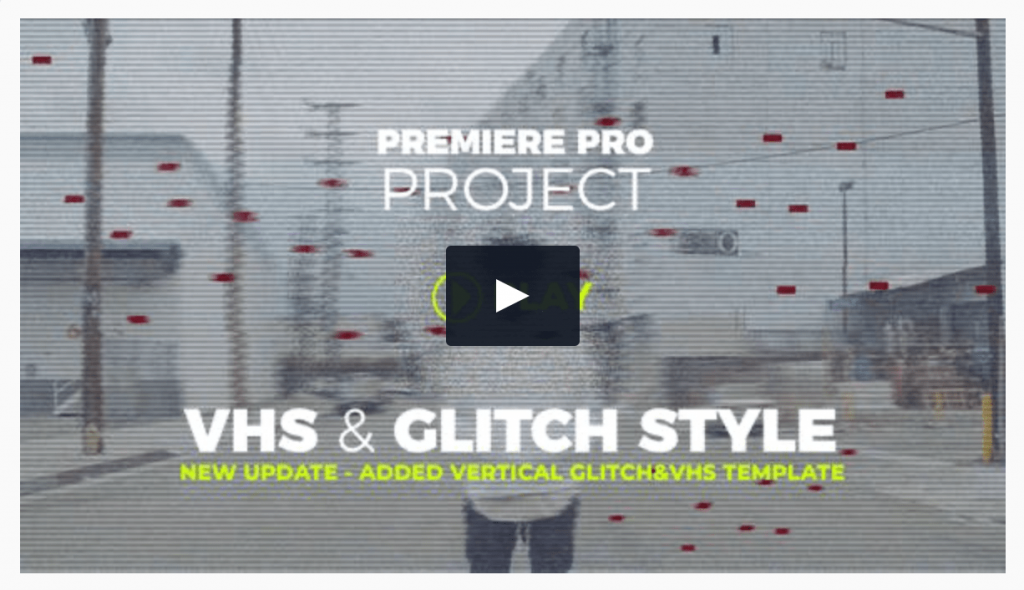 Dirty Glitch and VHS Style Premiere Pro Template