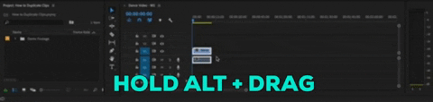 Hold alt and drag to duplicate clip