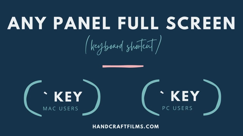 Shortcut to make any panel full screen