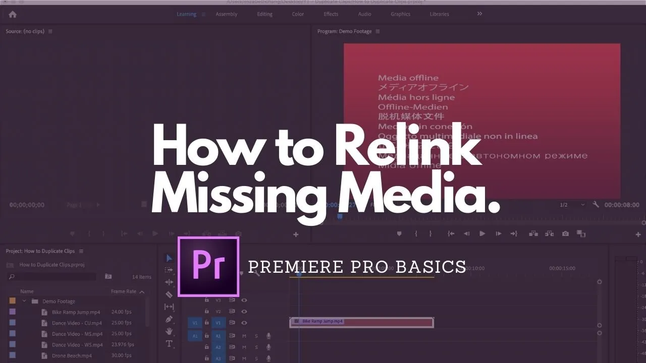 How to Relink Missing Media in Premiere Pro
